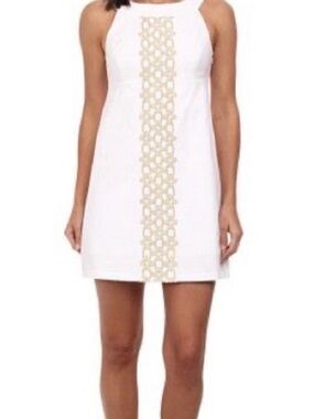 Lilly Pulitzer White and Gold Mini Dress
